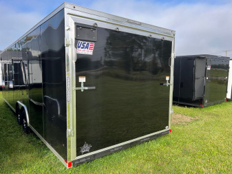 New 2025 US Cargo 8.5 x 28 Enclosed Car Hauler with Ramp 10K GVW with 7ft interior - SCREWLESS