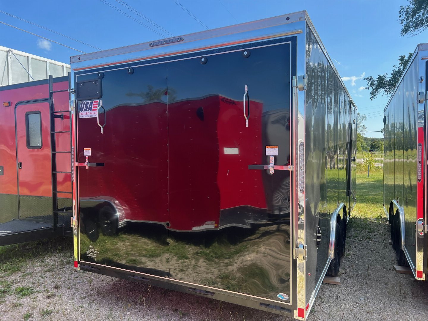 New 2023 US Cargo 8.5 x 20 Enclosed Car Hauler with Ramp 10K GVW with 7ft interior - SCREWLESS