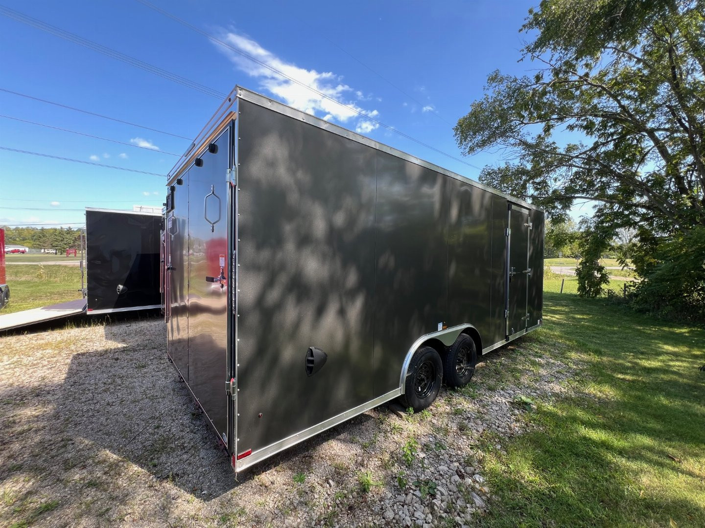 New 2023 US Cargo8.5 x 20 Enclosed Car Hauler with Ramp 7K GVW with 7ft interior - SCREWLESS - DAMAGED