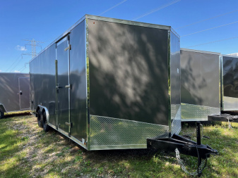 New 2023 US Cargo8.5 x 20 Enclosed Car Hauler with Ramp 7K GVW with 7ft interior - SCREWLESS - DAMAGED
