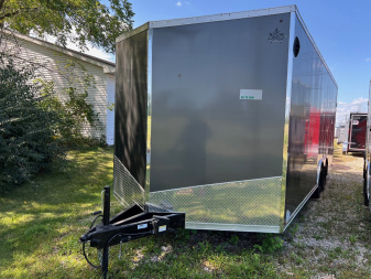 New 2023 US Cargo8.5 x 20 Enclosed Car Hauler with Ramp 7K GVW with 7ft interior - SCREWLESS - DAMAGED