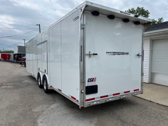 New 2025 LIGHTNING TRAILERS 8.5 X 30 10K GVW LIGHTING ALL ALUMINUM Enclosed CAR HAULER Trailer with Escape Door Cargo / Enclosed Trailer