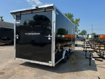 New 2025 LIGHTNING 8.5 x 18 Enclosed Car Hauler Trailer - 10k gvw with 7.5 interior height