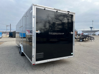 New 2024 LIGHTNING TRAILERS 8.5 X 28 10K GVW LIGHTING ALL ALUMINUM Enclosed CAR HAULER Trailer with Escape Door Cargo / Enclosed Trailer