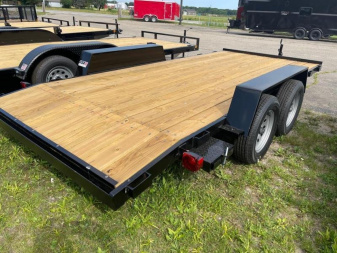 New 2026 AMO 16ft Wood Deck Car Hauler Trailer w/ 2 Axle Brake Car Hauler