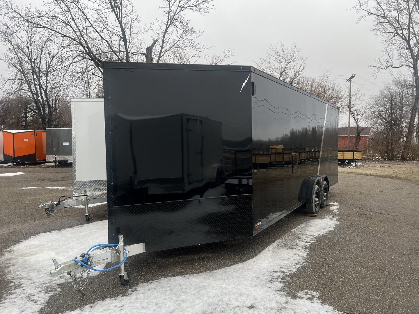 New 2024 LIGHTNING TRAILERS 7.5 x 27 4 Place Snowmobile Trailer with 7ft Interior height - Premium package