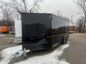 New 2024 LIGHTNING TRAILERS 7.5 x 27 4 Place Snowmobile Trailer with 7ft Interior height - Premium package