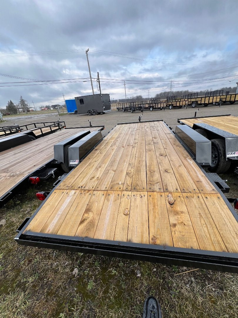 New 2026 AMO 18ft Wood Deck Car Hauler 1 Axle Brake