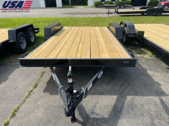 New 2026 AMO 18ft Wood Deck Car Hauler 1 Axle Brake