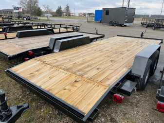 New 2026 AMO 18ft Wood Deck Car Hauler 1 Axle Brake