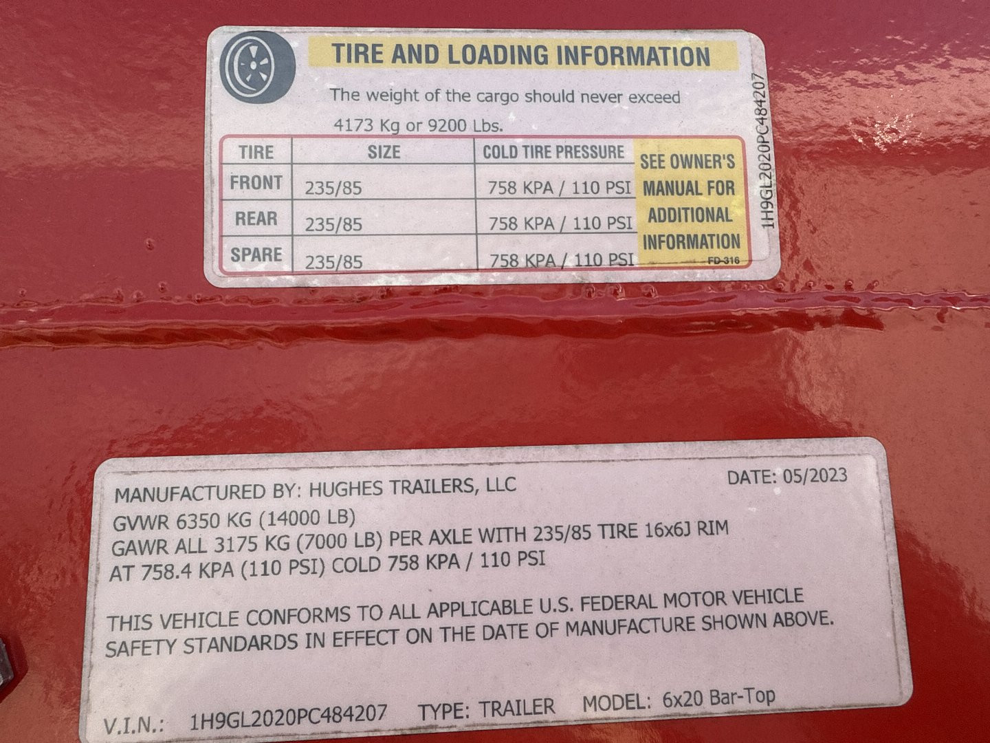 New 2023 Hughes 6X20 SOFT TOP HUGHES LIGHT TRAILER