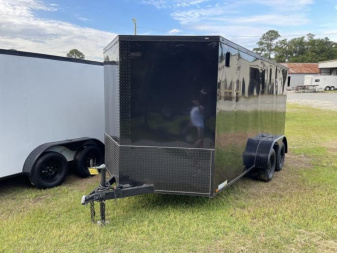 Used 2022 Diamond Cargo 7' Wide 7' x 14' V Nose Tandem Axle