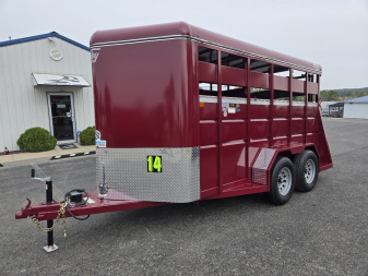 New 2025 Valley Trailers 26014 6'X14'X6'6" Stock Trailer Bumper Pull
