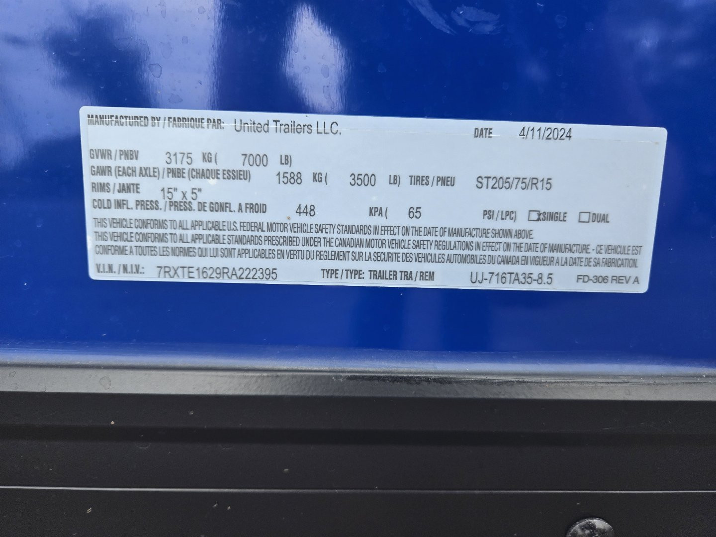 Used 2024 United Trailers UJ-716TA35-8.5 Cargo / Enclosed Trailer