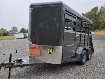 New 2025 VALLEY TRAILERS 2 Horse Economy Slant 14' x 6'8" x 7' (2800) Stock / Stock Combo Trailer