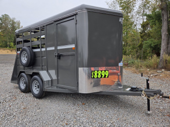 New 2025 VALLEY TRAILERS 2 Horse Economy Slant 14' x 6'8" x 7' (2800) Stock / Stock Combo Trailer