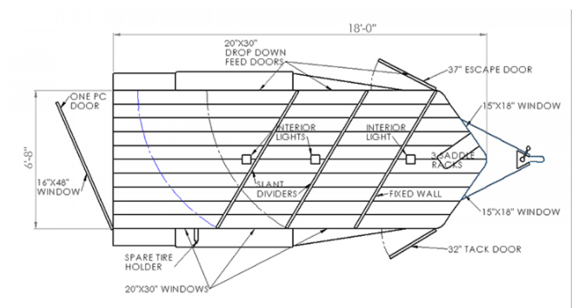 New 2025 VALLEY TRAILERS 3 Horse Slant Tack 18' x 6'8" x 7' (3820) Thoroughbred Stock / Stock Combo Trailer
