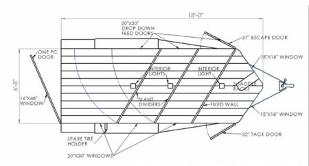 New 2025 VALLEY TRAILERS 3 Horse Slant Tack 18' x 6'8" x 7' (3820) Thoroughbred Stock / Stock Combo Trailer