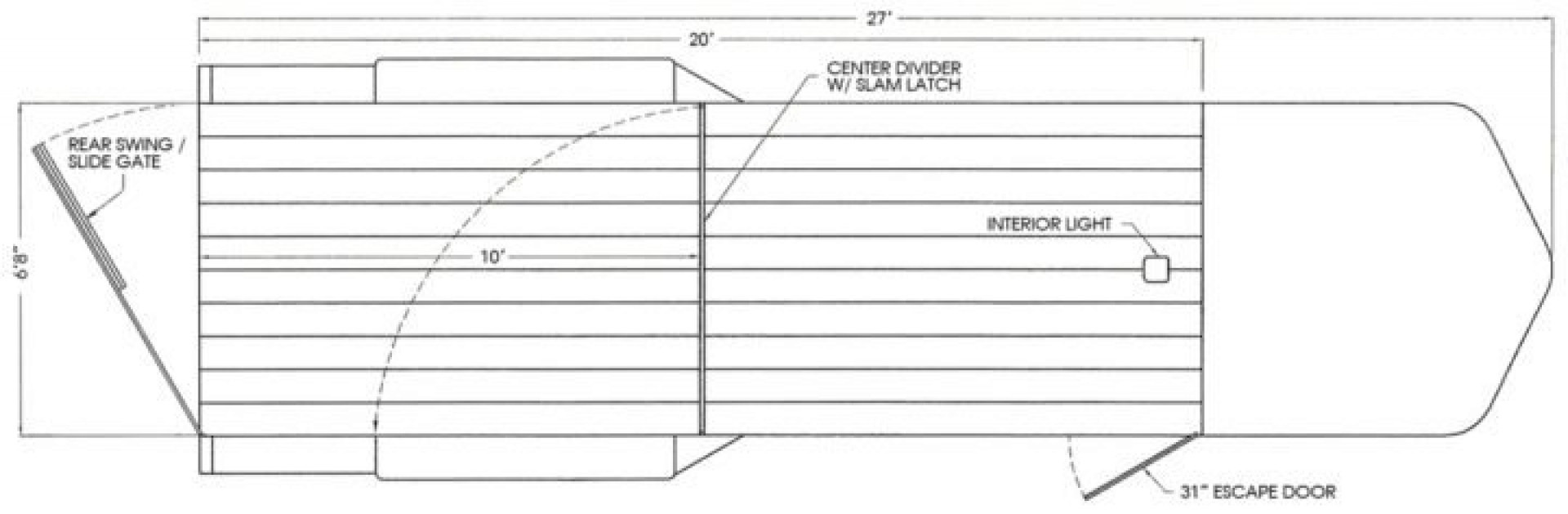 New 2025 VALLEY TRAILERS 20' x 6'8" x 6’6" Stock (76820) Stock / Stock Combo Trailer