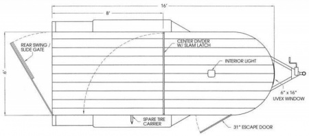 New 2025 Valley Trailers 16' x 6' x 6'6" Stock Specialty (26016) Stock / Stock Combo Trailer