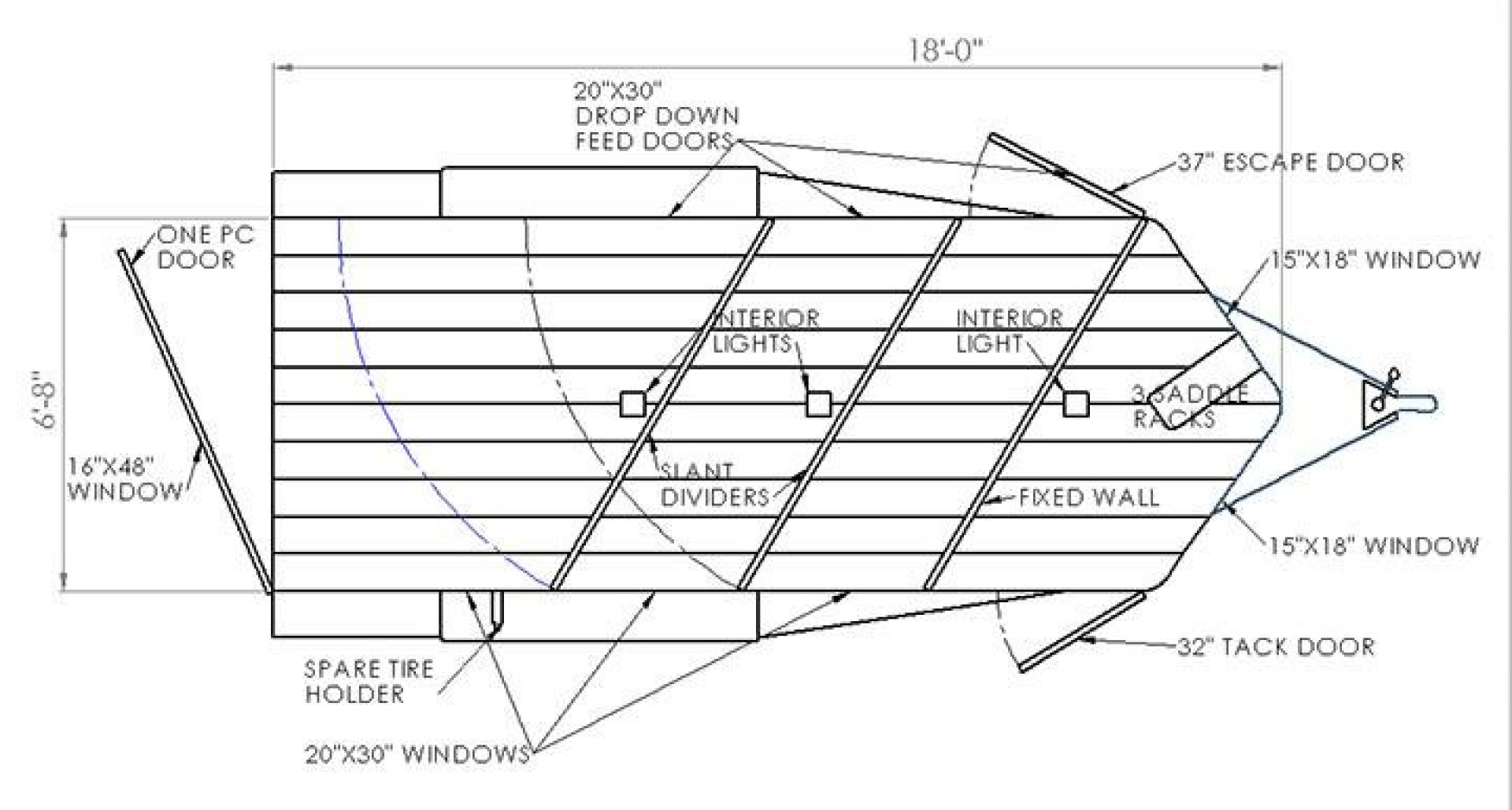 New 2025 Valley Trailers 6'8"x18'x7' Thoroughbred 3 Horse Slant w/ Tack (3820)