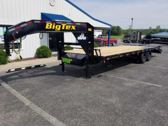 New 2023 Big Tex Trailers 20' Flatbed Gooseneck Trailer w/ 5' Mega Ramps
