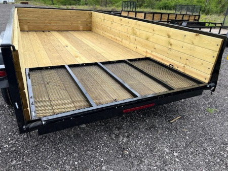 New 2026 AMO 76 x 14 Wood Side with Gate Utility Trailer