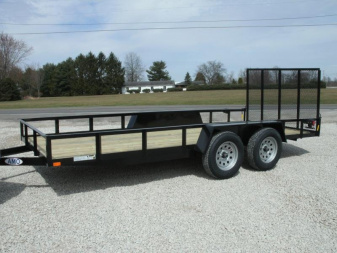 New 2025 AMO 76 X 18 Landscape w/ Gate Utility Trailer