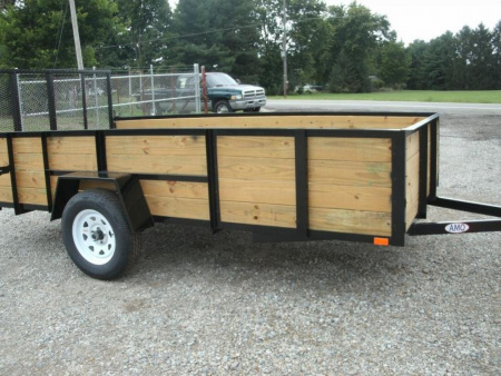 New 2026 AMO 6 x 12 UT -2' Wood Side with Gate Utility Trailer