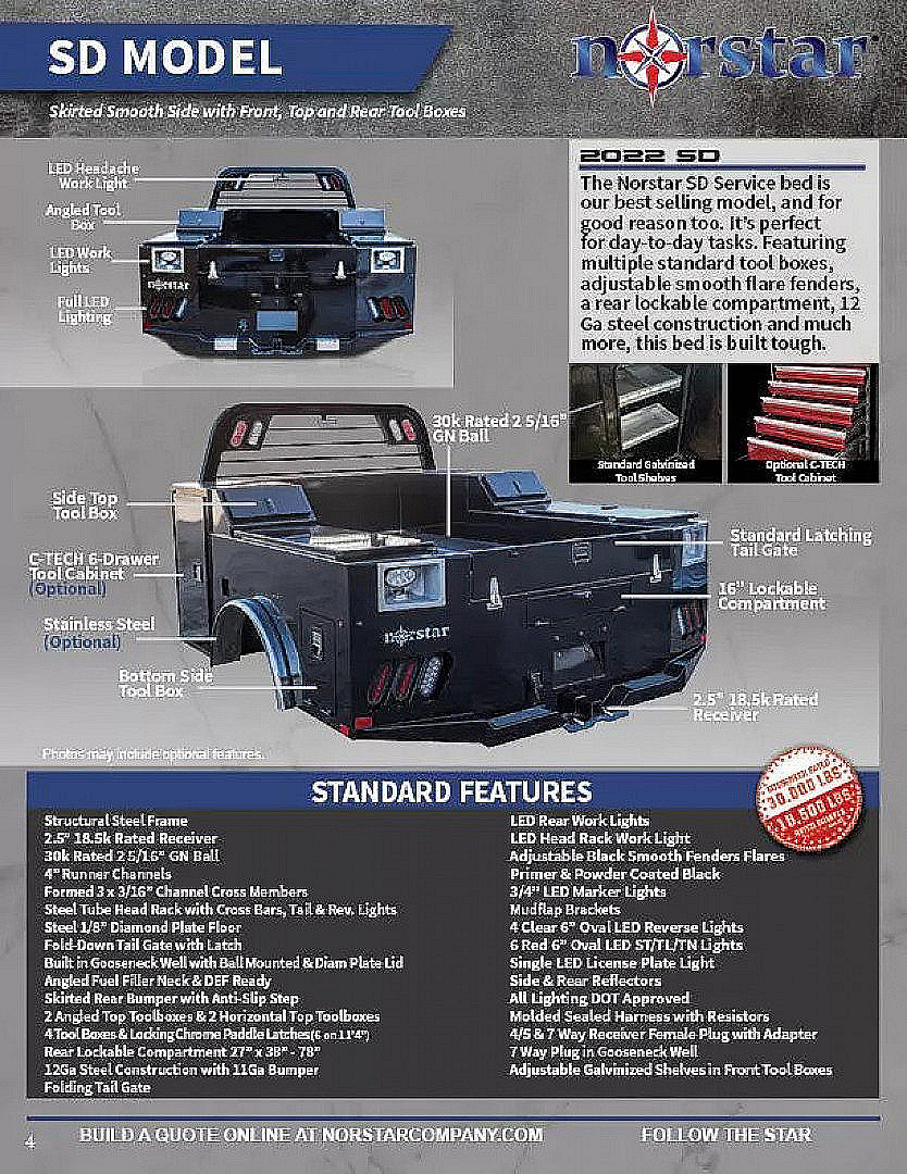 New 2026 NORSTAR SD Bed 90"x112" Truck Bed