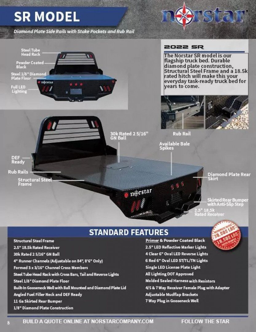 New 2026 NORSTAR SR Non-Skirted Bed 84"x102"