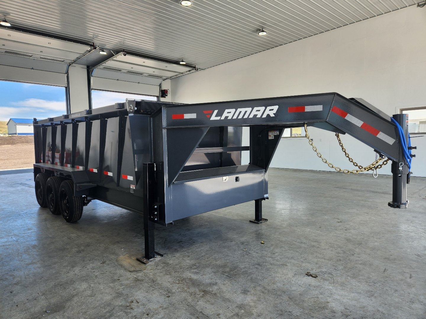 New 2026 Lamar 16' Gooseneck Dump Trailer 21k