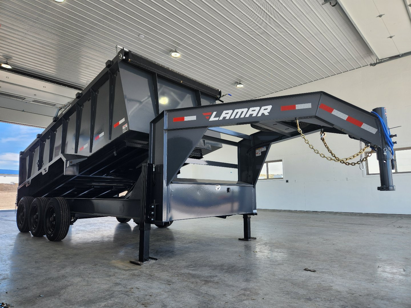 New 2026 Lamar 16' Gooseneck Dump Trailer 21k