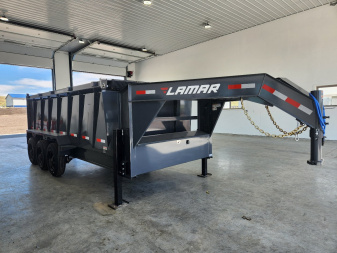 New 2026 Lamar 16' Gooseneck Dump Trailer 21k