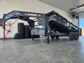 New 2026 Lamar 16' Gooseneck Dump Trailer 14k