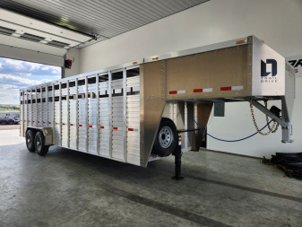 New 2025 Duralite Aluminum 6'8  x 25' Gooseneck Stock Trailer