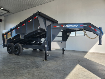 New 2025 Lamar 14' Gooseneck Dump Trailer 14K