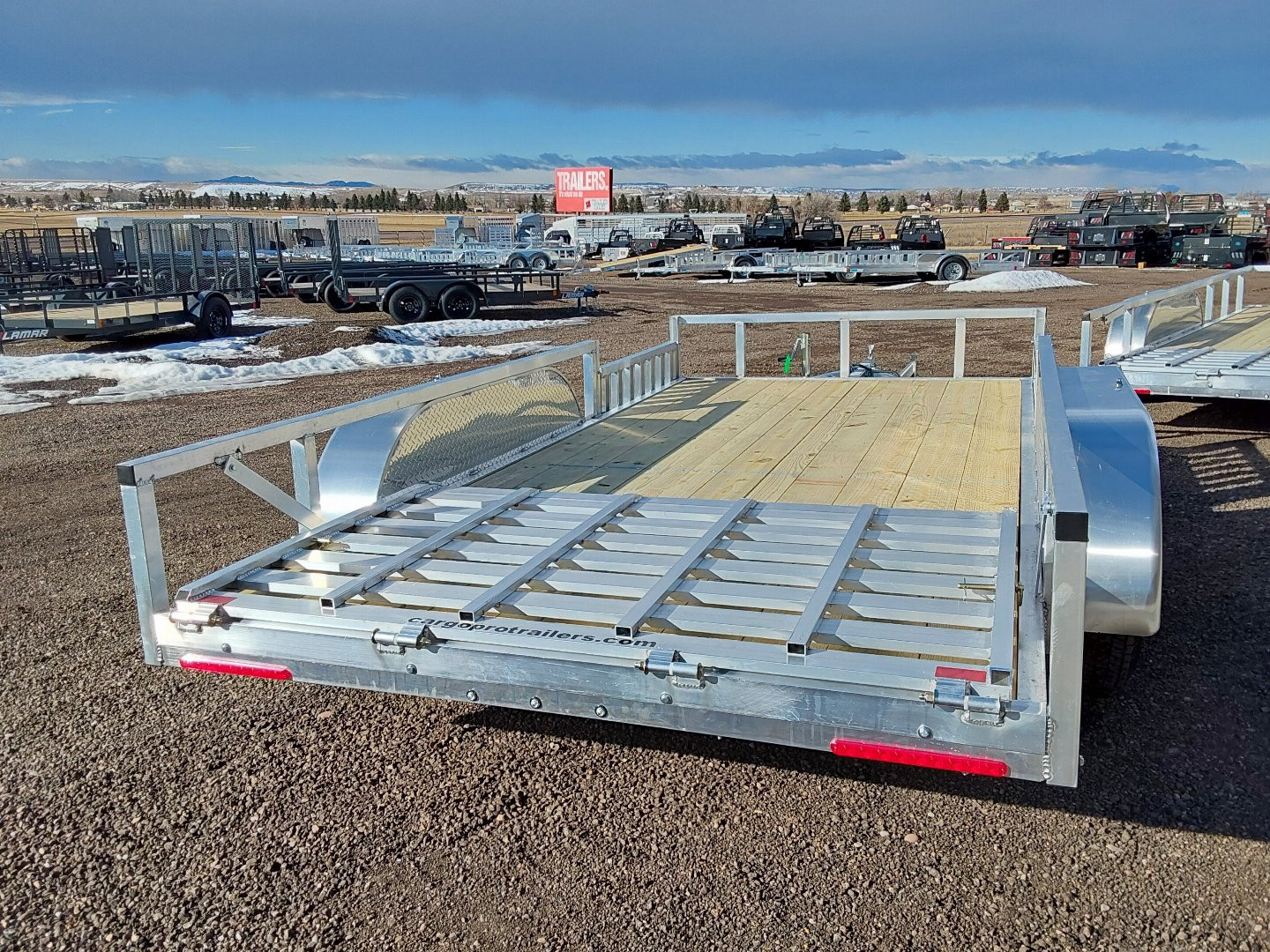 New 2025 Cargo Pro 14' Aluminum Utility Trailer 7K Side Rail Ramps