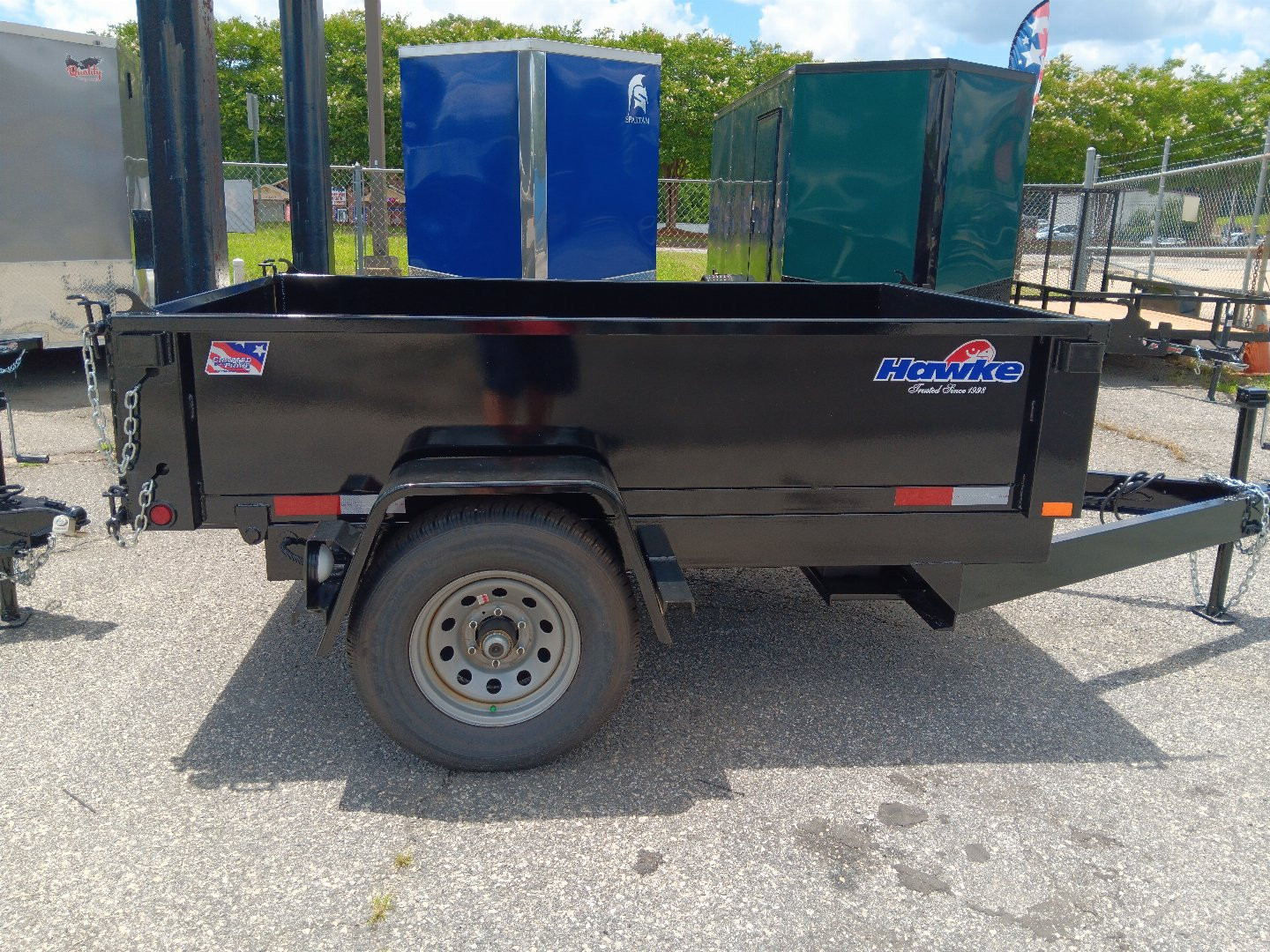 New 2024 Hawke Trailers Cardinal 5X8SA 5K Low Profile Dump Trailer