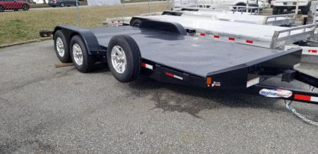 New 2022 Sure-Trac 7X20TA (16+4) Steel Deck Car Hauler Trailer  10K
