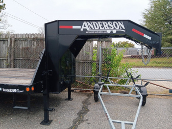 New 2022 Anderson Manufacturing 8.5X25 10 Ton Gooseneck Workhorse Series Equipment Trailer