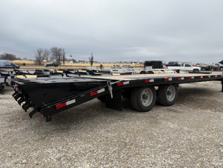 New 2026 H&H Black 102”x20’+5’ 22.5k HD Low Profile Dovetail Super Deluxe Ramps Deckover Trailer