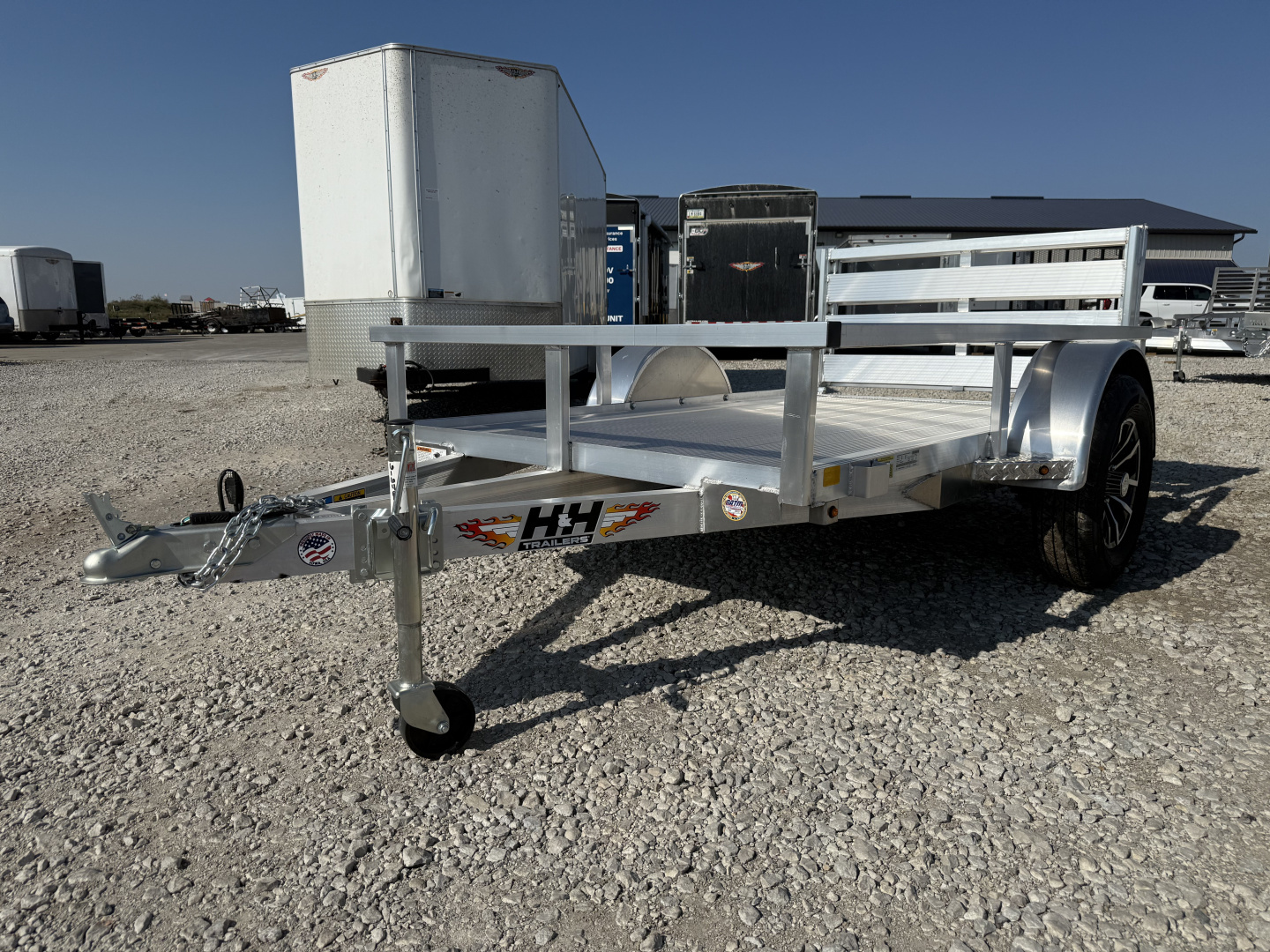 New 2026 H&H Aluminum 60”x8’ 3k Rail Side Utility Trailer