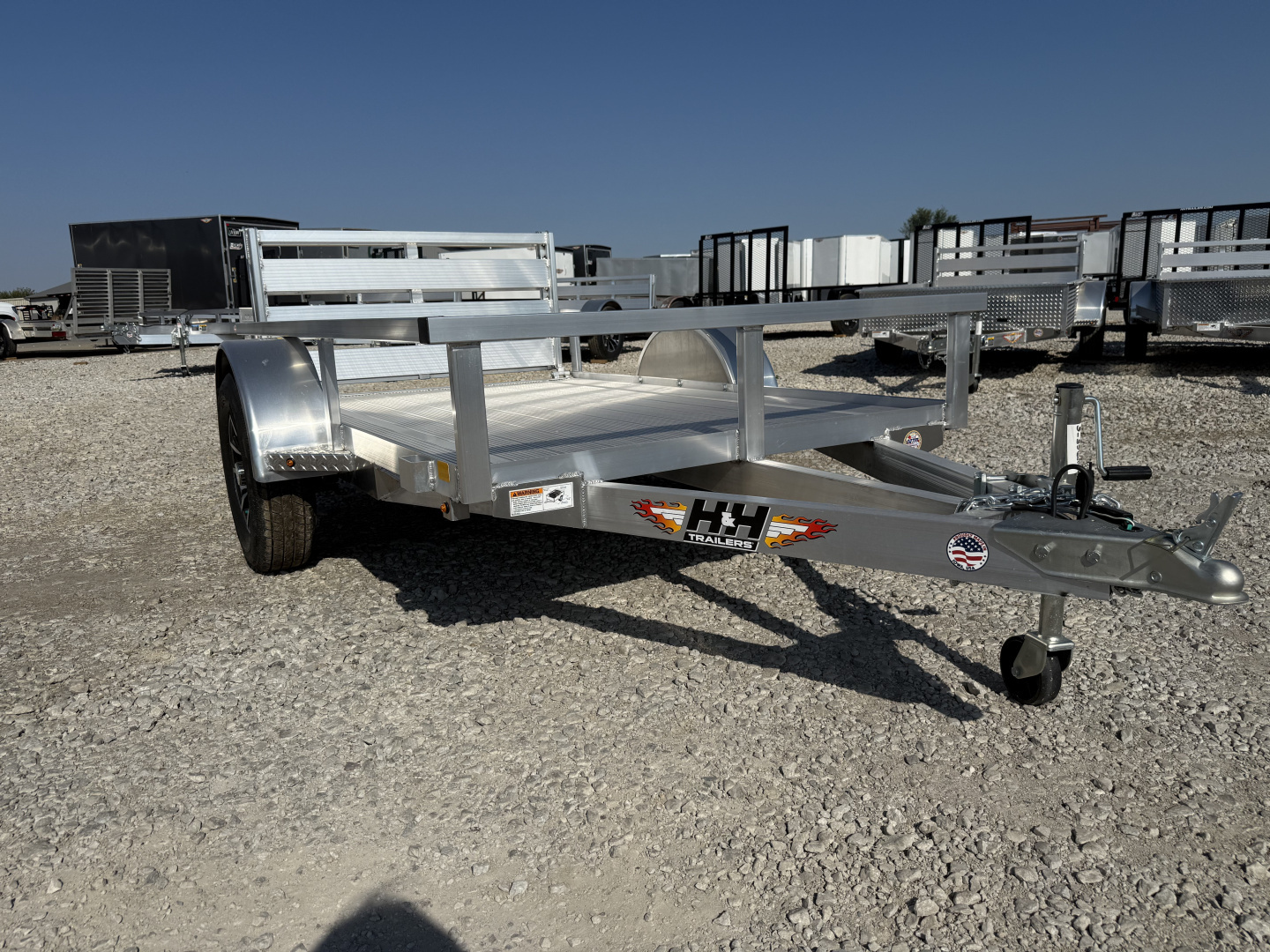 New 2026 H&H Aluminum 60”x8’ 3k Rail Side Utility Trailer