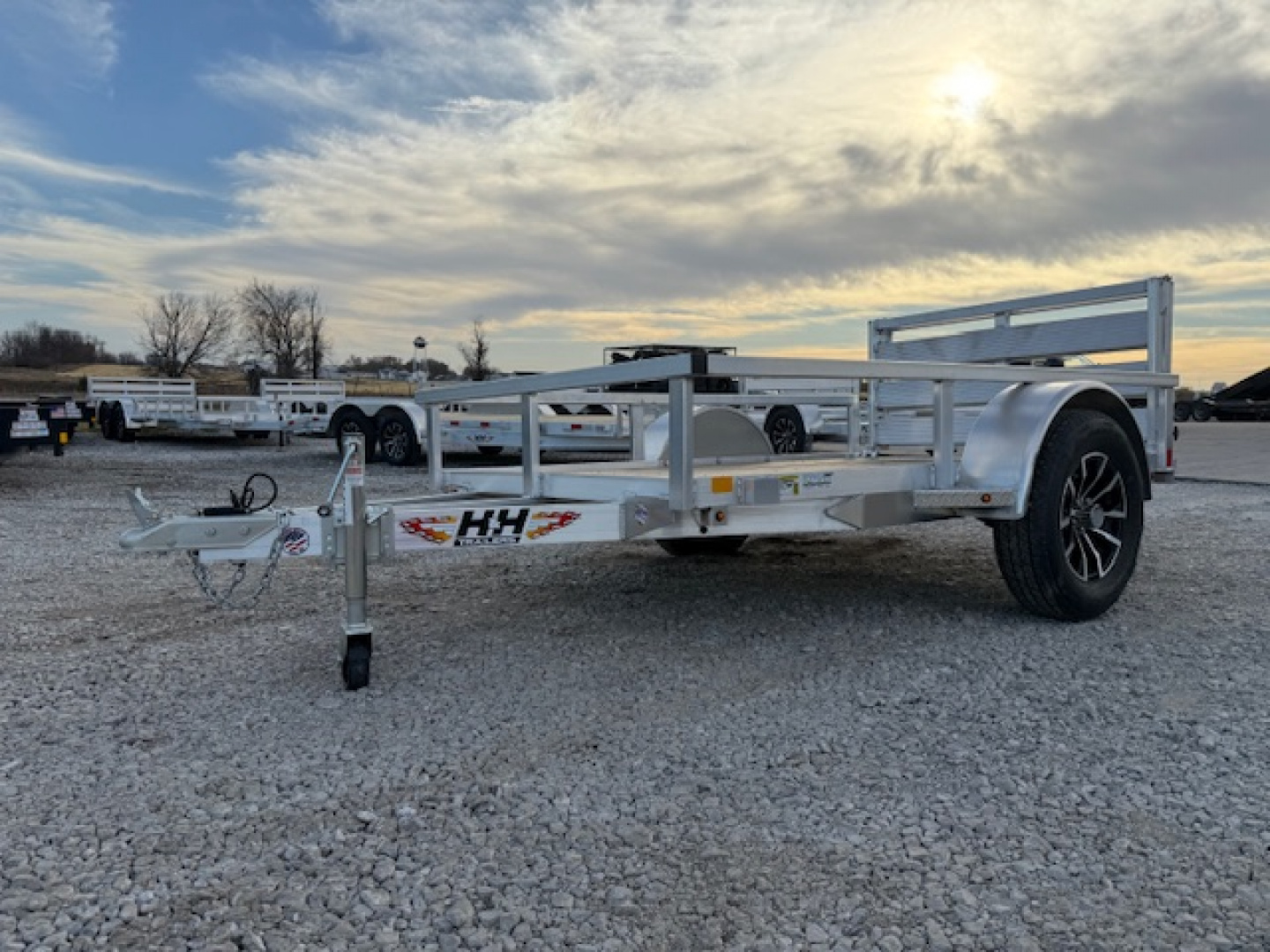 New 2026 H&H Aluminum 60”x8’ 3k Rail Side Utility Trailer