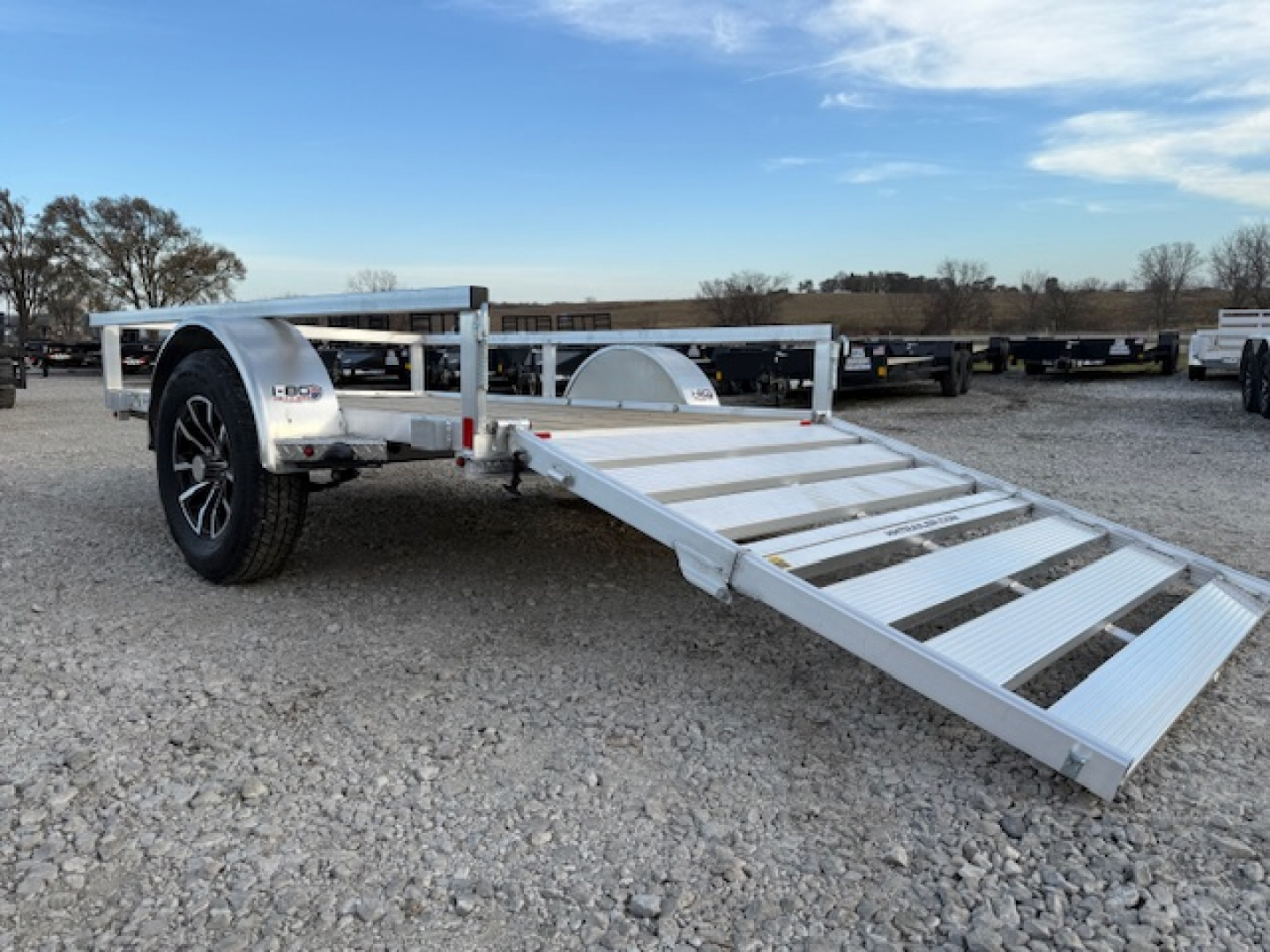 New 2026 H&H Aluminum 60”x8’ 3k Rail Side Utility Trailer