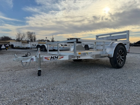 New 2026 H&H Aluminum 60”x8’ 3k Rail Side Utility Trailer