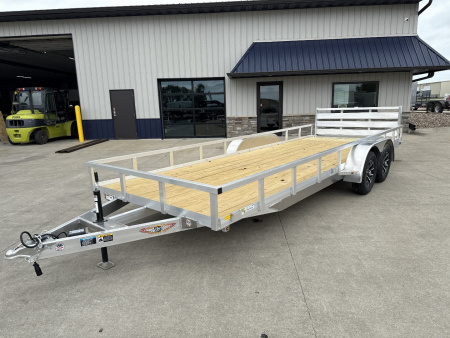 New 2025 H&H Aluminum 82 x20' 7k Rail Side Utility Trailer