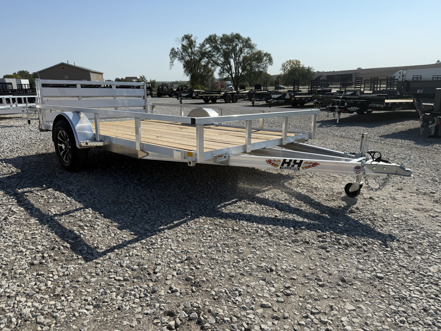 New 2026 H&H Aluminum 82"x12' 3k Utility Trailer