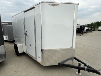 New 2025 H&H 6'x12' 3k Flat Top V-Nose Enclosed Cargo Trailer
